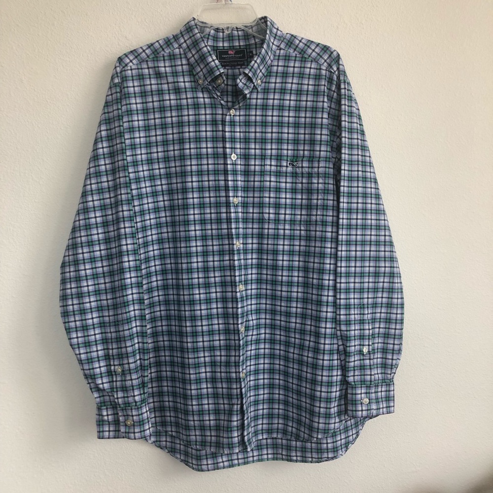 Vineyard Vines Performance Button Down Ls Shirt L - image 2